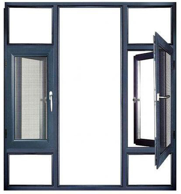 Assaltante Proof Glazed Double Windows de alumínio de vidro moderado com tela do mosquito
