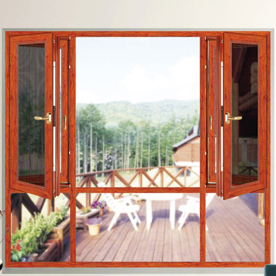 Assaltante Proof Glazed Double Windows de alumínio de vidro moderado com tela do mosquito
