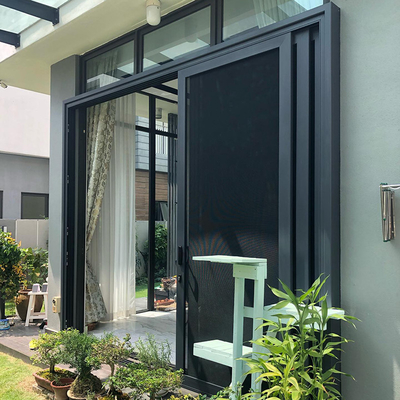 Villa jardim de segurança porta com tela deslizante com alumínio quadro tela de aço inoxidável