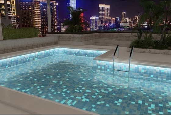 Mosaicos Contemporâneos azulejos brilhantes brilham no escuro azulejos da piscina