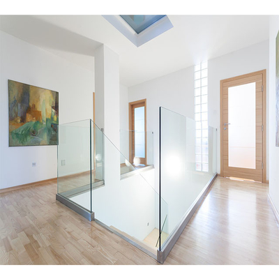 Barrancos de mão de escada contemporâneos com vidro laminado ou temperado único
