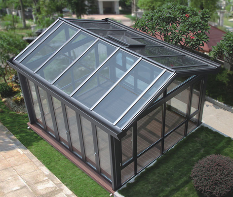 Edifício de escritórios Sombras de sol teto retrátil estufas externas em design à prova d'água