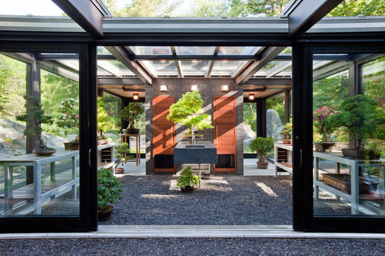 Telhado de vidro temperado Jardim de inverno Sala de sol com porta dupla deslizante e moldura de alumínio
