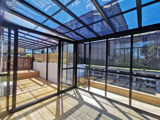 Água Impermeável Sala de sol para jardim de inverno Quadro de alumínio vidro temperado