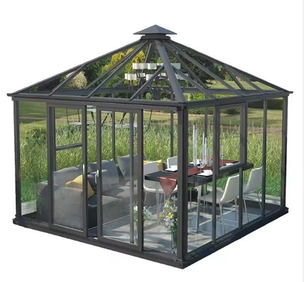 Sala de sol de alumínio revestido com pó liso para jardim de inverno ao ar livre