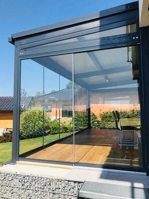 Casas de vidro de tamanho personalizado com design de pé livre e estrutura de alumínio à prova d'água