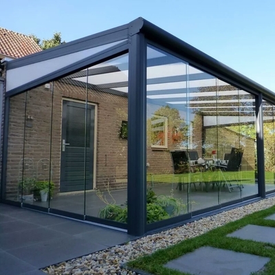 China Top Hardware Solarrooms Casas de vidro Casa de contêiner com moldura de telhado poligônico