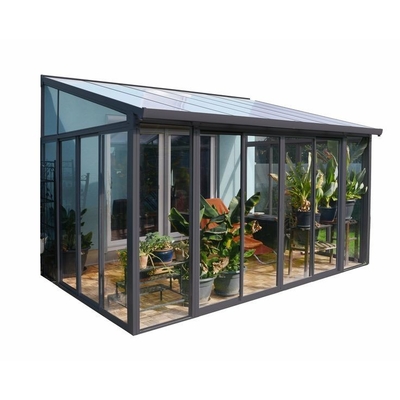 Moldura de telhado poligônico Jardim de Inverno Casa de vidro com superfície lisa e vidro temperado