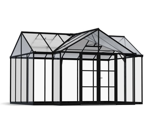 Four Seasons Sunroom exterior com porta dupla deslizante e acabamento revestido de pó liso