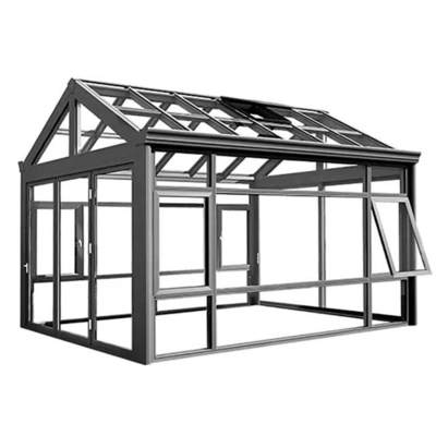 Sala de sol de vidro exterior com cor de vidro marrom e equipamento chinês