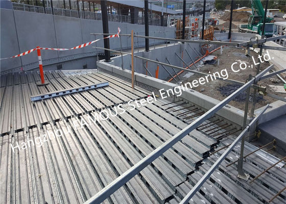 Decking composto do assoalho do metal de 0.8mm-1.2mm para a multi construção ISO9001 do andar