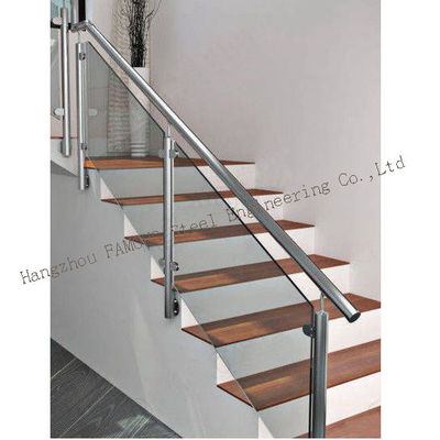 Balaustrada de vidro do corrimão de alumínio do quadro 62x102mm que anodiza