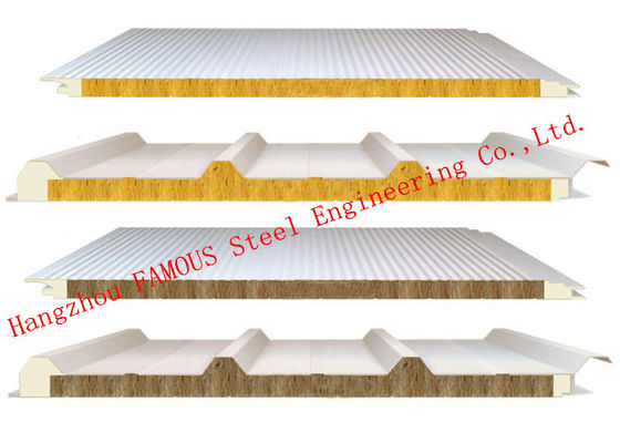 Painéis de parede reciclados do sanduíche de Rockwool 100mm 1150mm