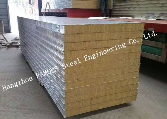 Painéis de parede reciclados do sanduíche de Rockwool 100mm 1150mm