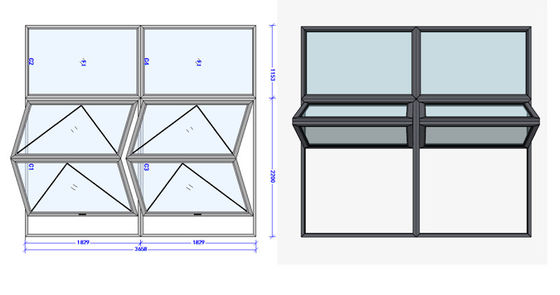 Vidro temperado Windows Bifold horizontal para o restaurante do café