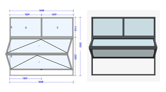 Vidro temperado Windows Bifold horizontal para o restaurante do café