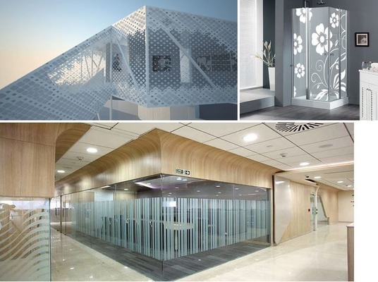 impressão de tela de seda endurecida 10mm Art Glass decorativo à prova de som de vidro