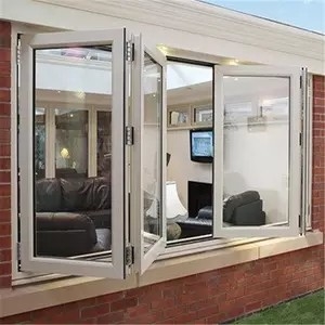 O vidro exterior da liga de alumínio da fachada que dobram Windows Bifold e as portas expuseram o quadro