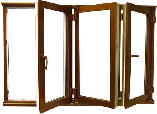 O vidro exterior da liga de alumínio da fachada que dobram Windows Bifold e as portas expuseram o quadro