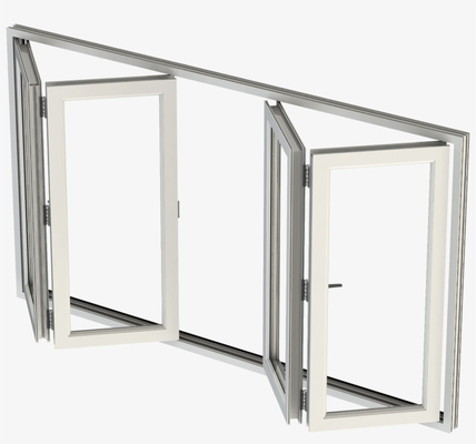 O vidro exterior da liga de alumínio da fachada que dobram Windows Bifold e as portas expuseram o quadro