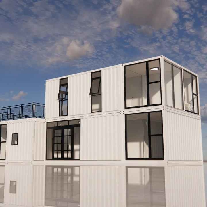 Casa modular de dois andares para escritório e casa pré-fabricada para alugar