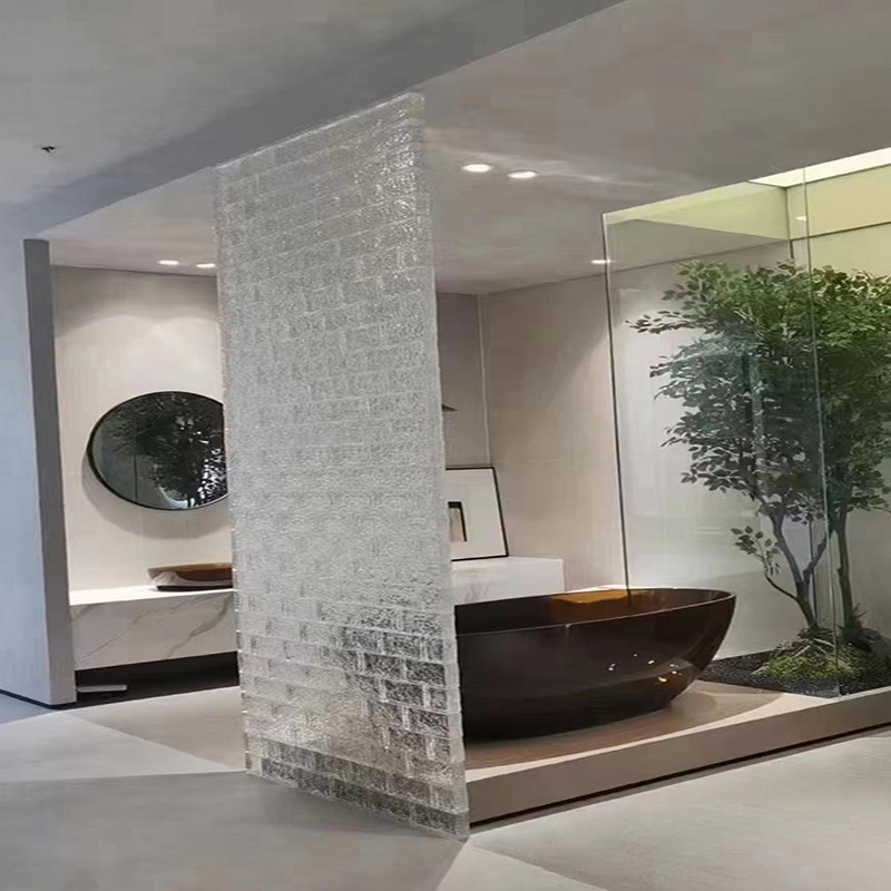 Parede de escritório interior de vidro fachada cortina mosaico para banheiro tijolos de vidro de cor