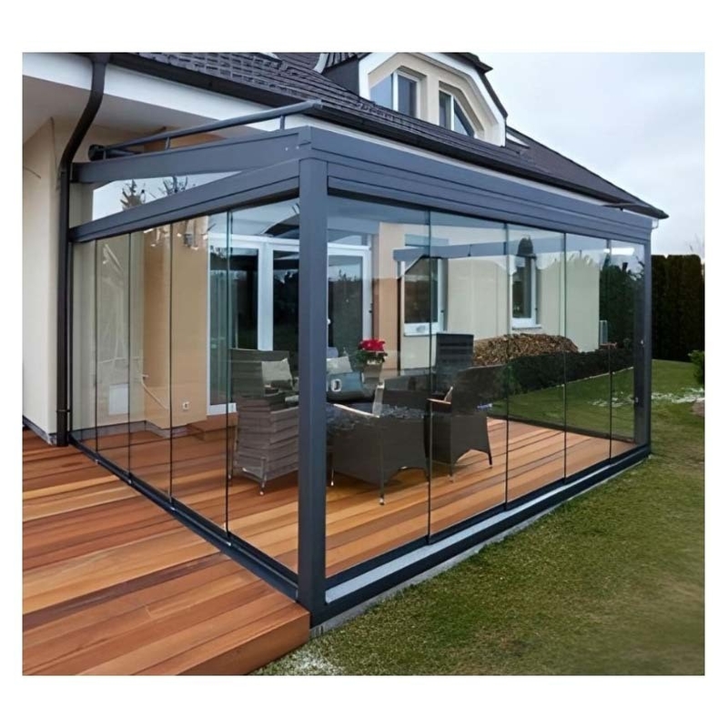 Sliding Double Door Four Season Sun House para Profil de Alumínio em Edifício de Escritórios